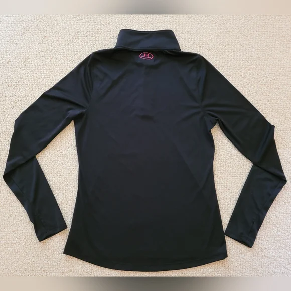 Under Armour Womens 1/4 Zip Semi-Fitted Longsleeve Size:M Black/Pink Heatgear. - Picture 7 of 8